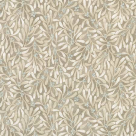 Holiday Flourish Leaves Taupe w/Metallic