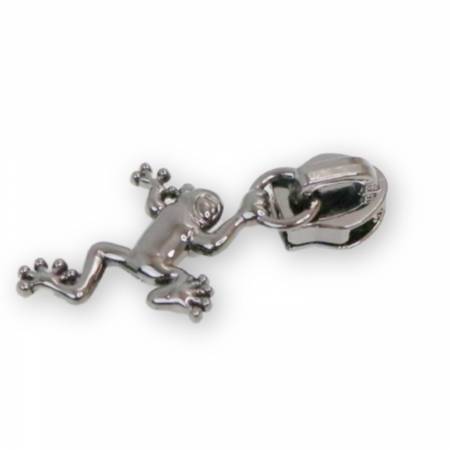 Four 5 Tree Frog Zipper Pulls Gunmetal