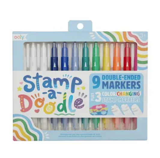 Stamp-A-Doodle Double-Ended Markers - Set of 12
