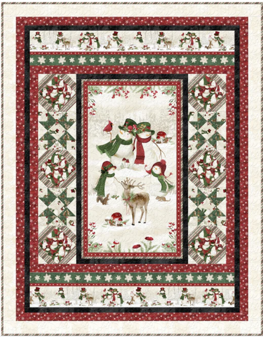 Woodland Snowman Kit 61" x 78"