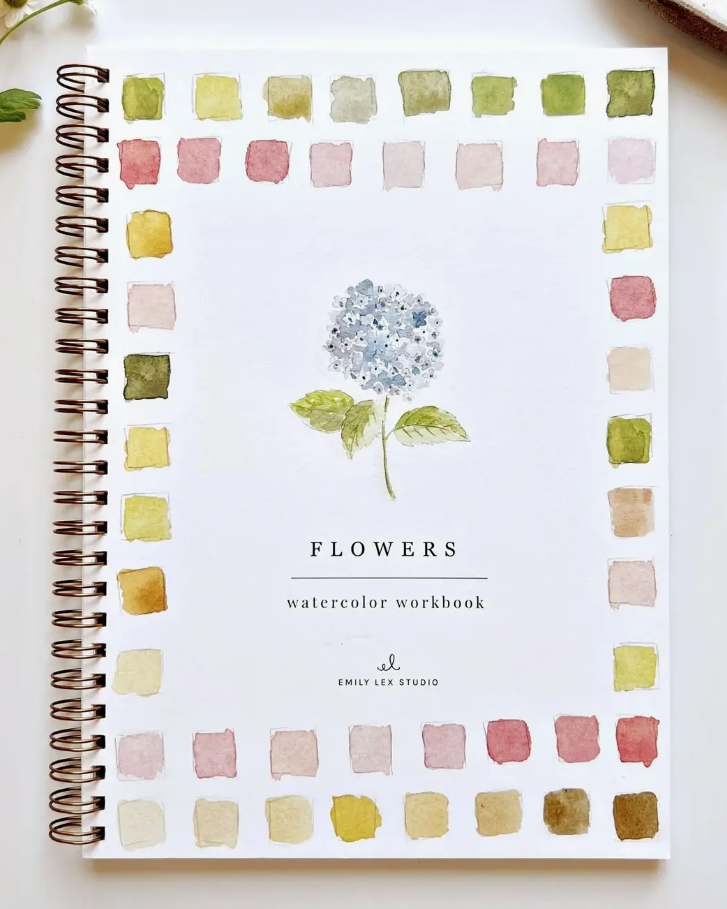 flowers watercolor workbook