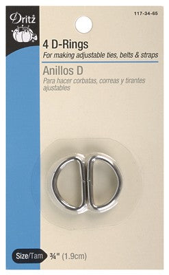 D Ring 3/4"  Nickel 4 pc