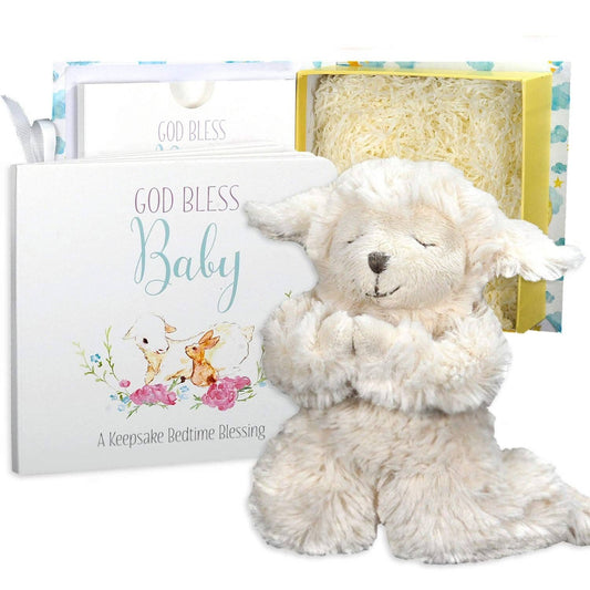 God Bless Baby Gift Set w/ book and praying lamb